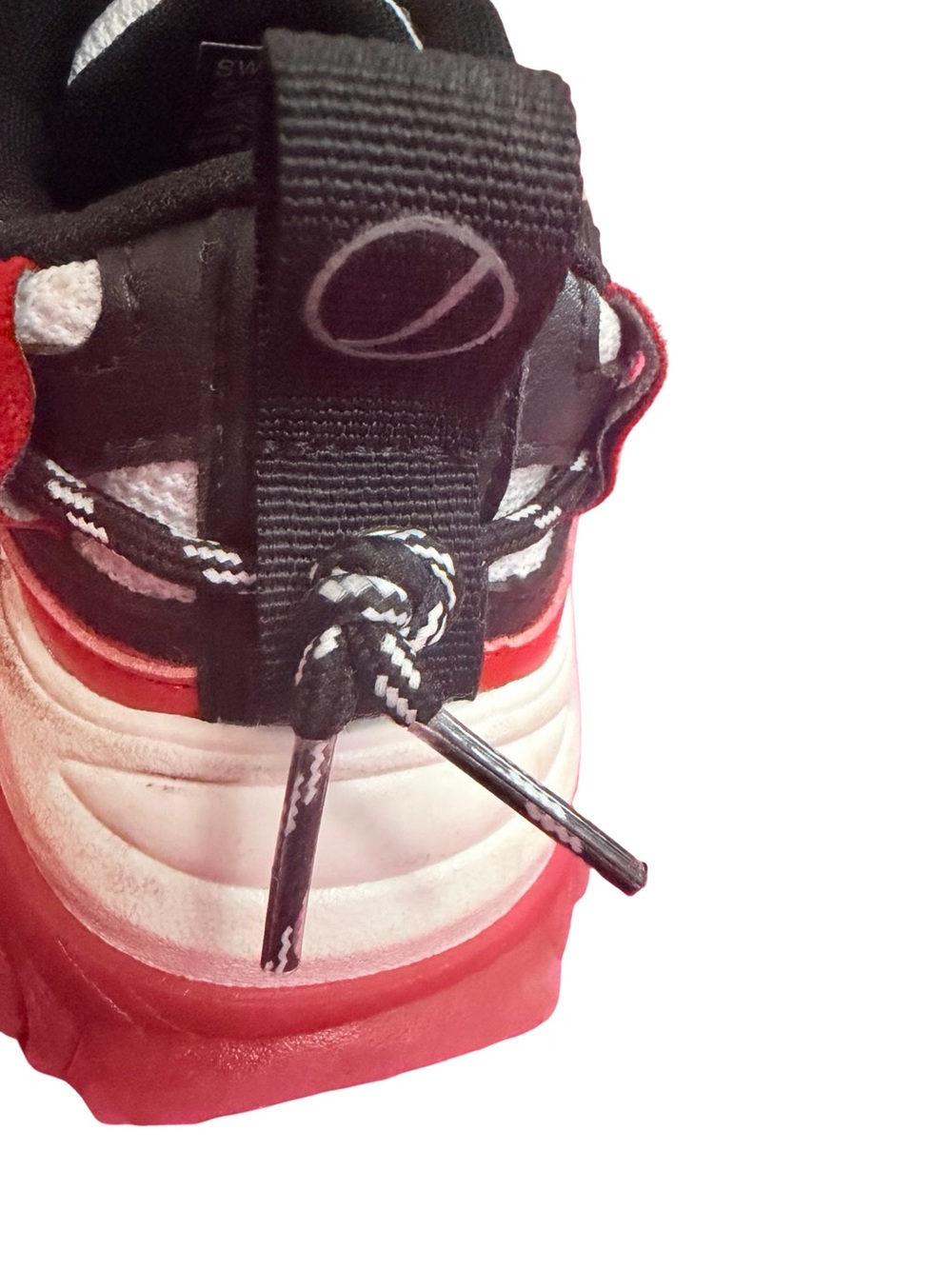 Javi swipe youth sneakers - black white & red colorblock - size 1y - Picture 5 of 6